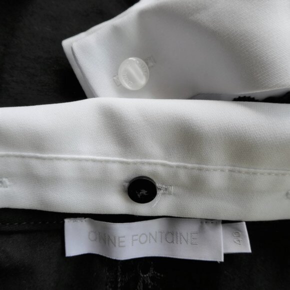 Anne Fontaine Top Zip Front Floral Daisy Cutouts Detachable Collar Stretch 40 M - Picture 9 of 14